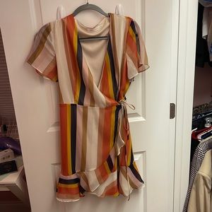Stripe wrap dress